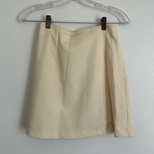 Vintage egg shell yellow pleaded mini skirt by Wrapper, Women’s S, size 3/4